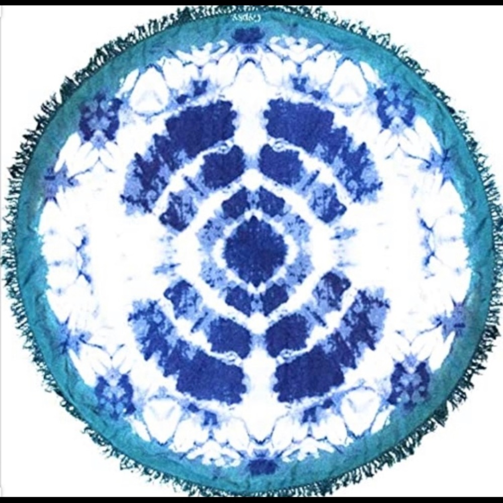 NWT Boho Beach Roundable Tie Dye Blue Gypsy 05 - Picture 2 of 2